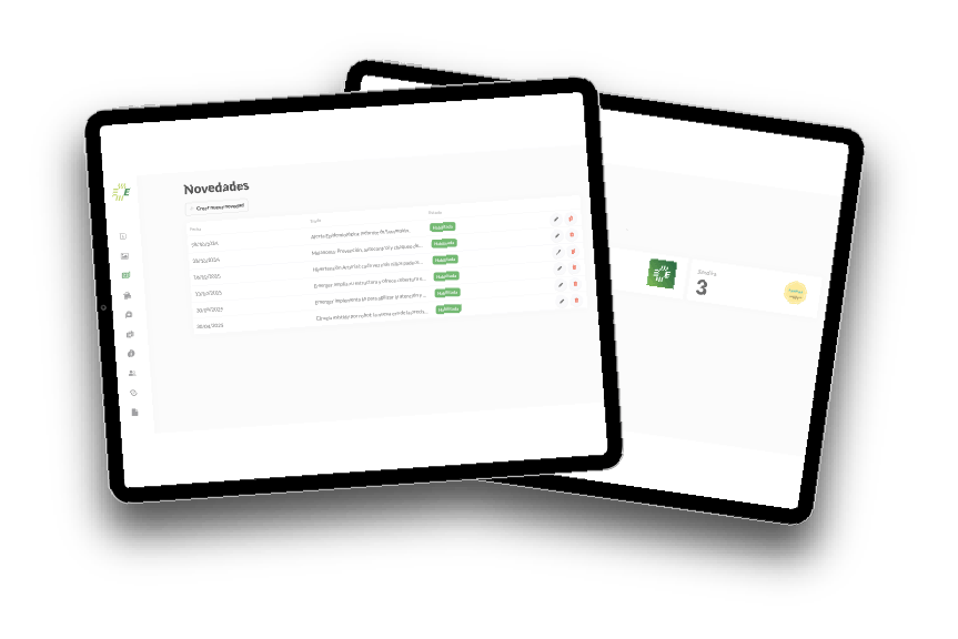 Portal de gestión de Emerger en tablet
