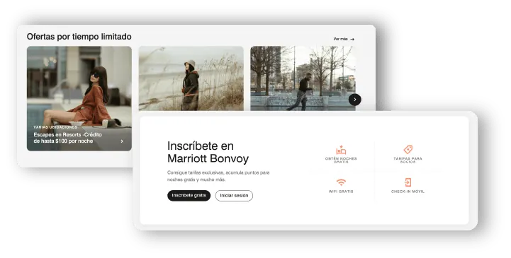 Paneles de dashboard de Marriott Bonvoy