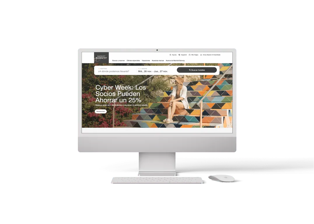 Sitio web en desktop