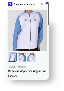 Vista de producto en móvil