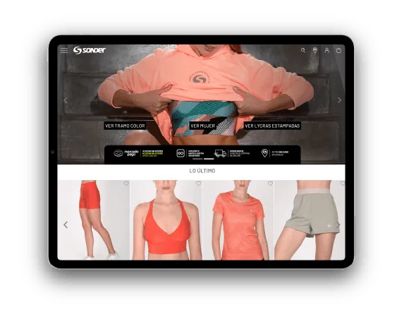 Vista de tienda en tablet